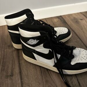 Air Jordan Black and White High-Top Sneakers